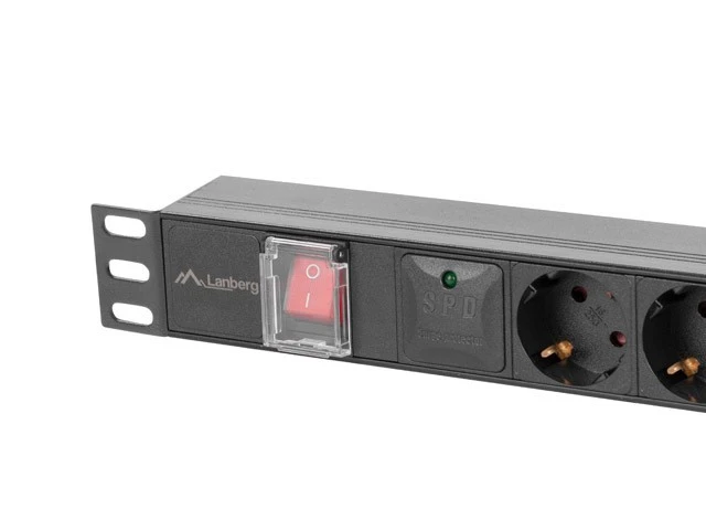 Lanberg stovo maitinimo juosta PDU 19" 1U 16A 5x Schuko 2m juoda