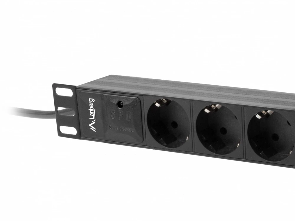 LANBERG PDU-03F-0200-IEC-BK PDU 10 1U 10A 3x 230v Schucko 2m Juodas