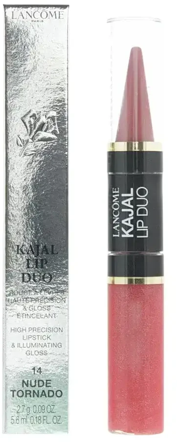 Set Duo Lancome Lip Kajal Duo Kreminis Lipstick & Lūpų blizgis 14 Nude Tornado 2.7 g