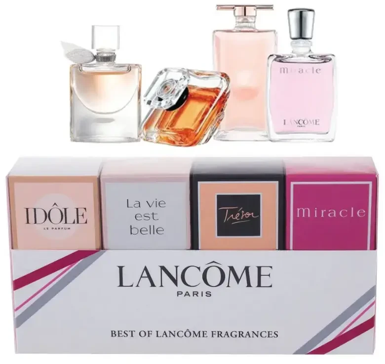 Kvepalų rinkinys moterims Lancome The Best Of Lancome Fragrances (kvepalai Idole EDP, 5 ml + kvepalai La Vie Est Belle EDP, 4 ml + kvepalai Tresor EDP, 7,5 ml + kvepalai Miracle EDP, 5 ml)