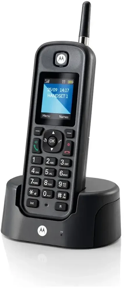 Telefonas stacionarus belaidis dalekiego zasięgu Motorola O201 juoda