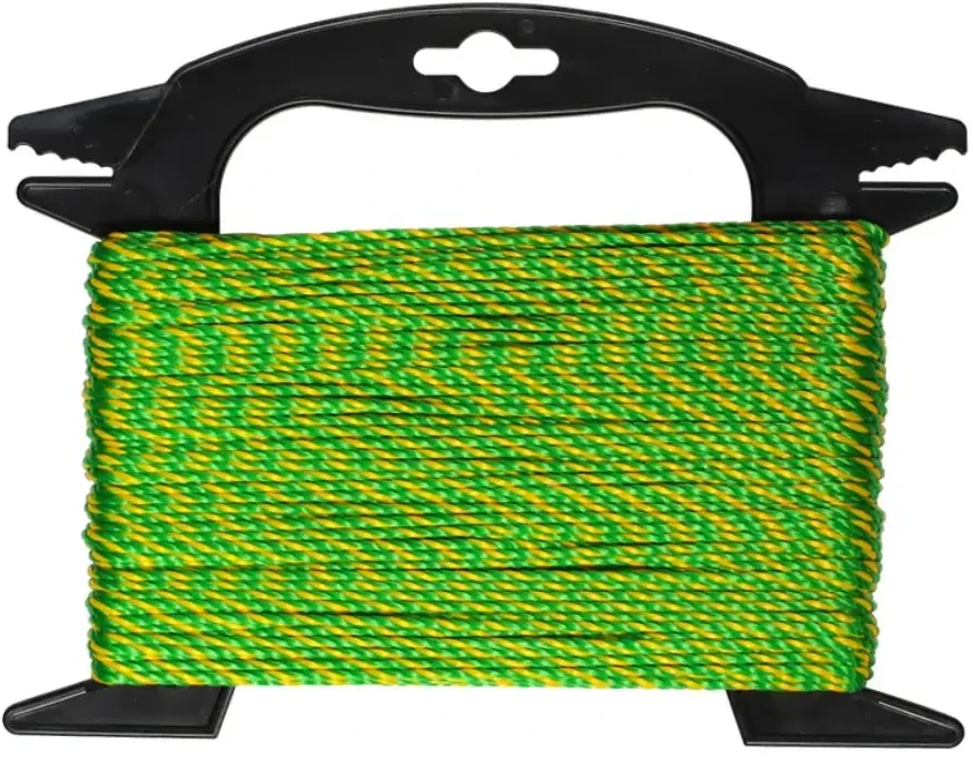 Lasso Virvė pinta polipropileno, geltona/žalia, 2mm. 50M