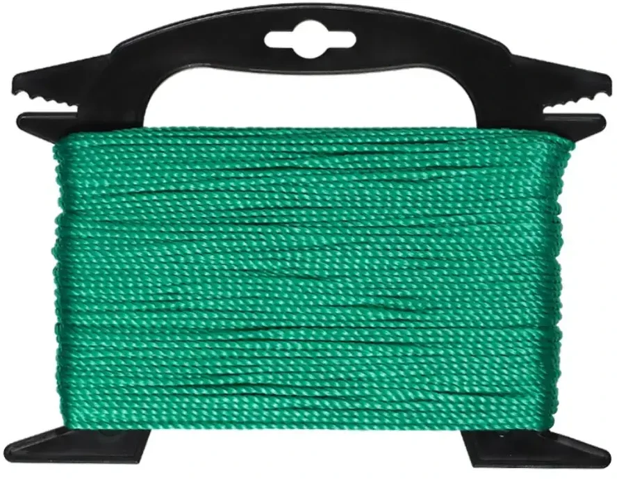 Lasso Vyniotinė polipropileno virvė, žalia, 2mm, 50M