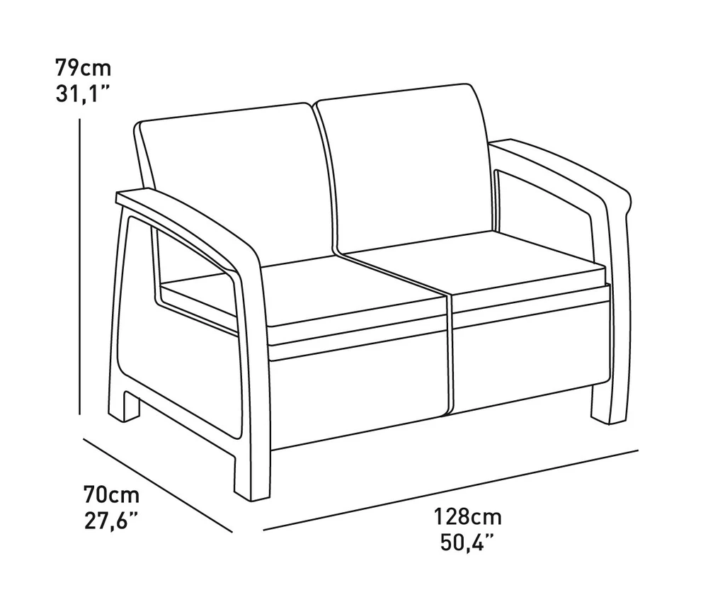 Keter Corfu Love Seat sofa - Ruda