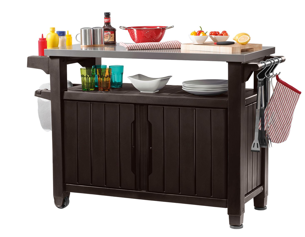 Stalas griliui Keter Unity XL 207L, rudos spalvos