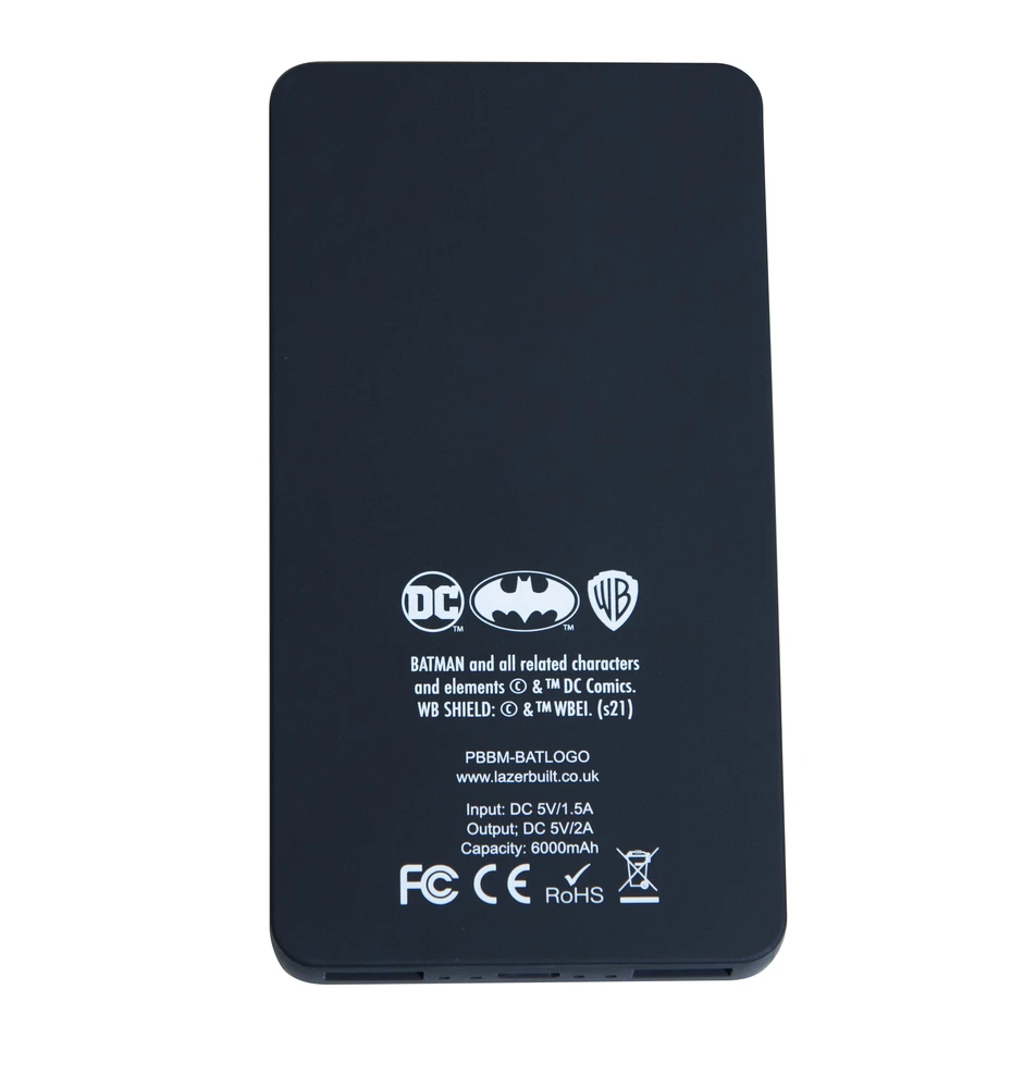 Dėklas Lazerbuilt Batman power bank 6000 mAh šviesiai -Up Batman Logo