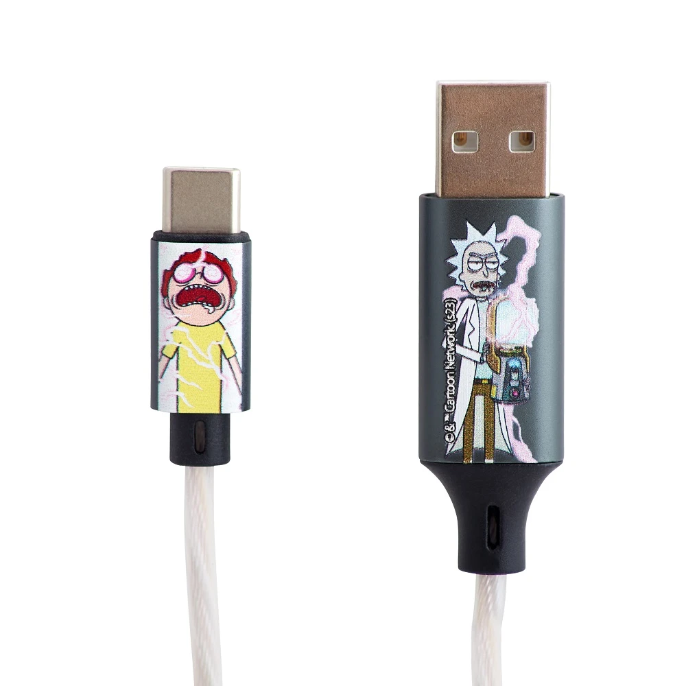 Rick Morty Šviečiantis laidas Lazerbuilt Rick and Morty USB A to USB C