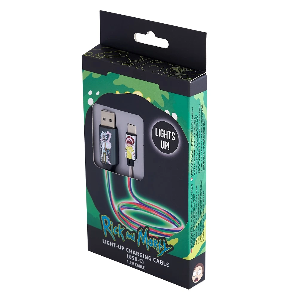 Rick Morty Šviečiantis laidas Lazerbuilt Rick and Morty USB A to USB C