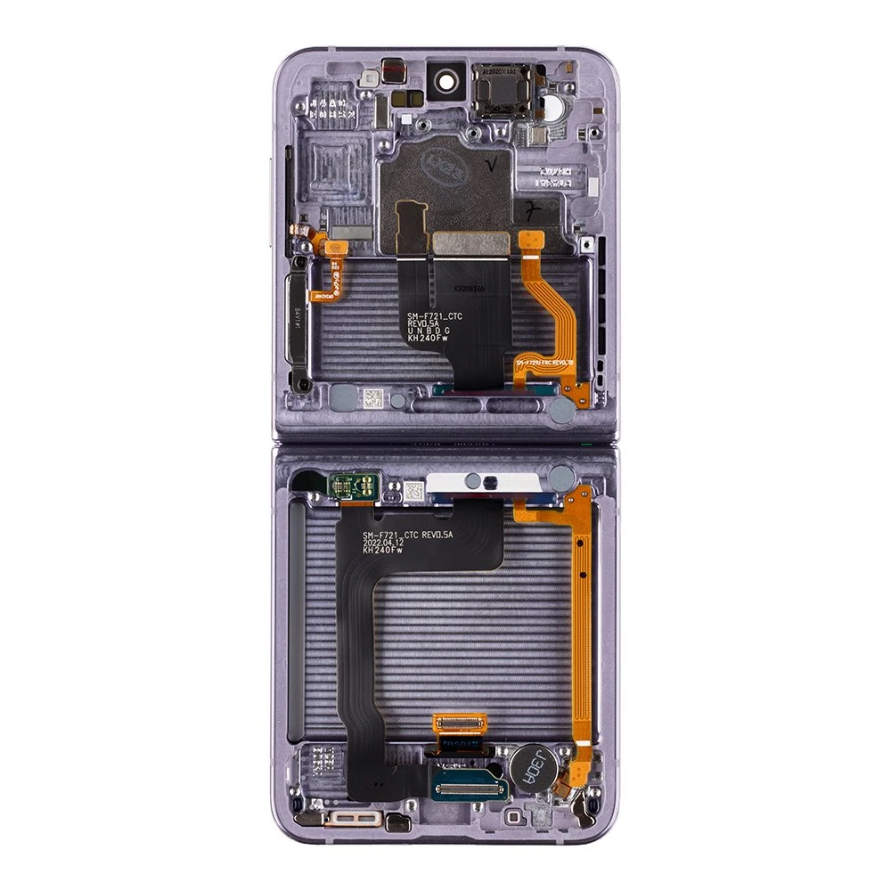 Dėklas LCD ekranas + jutiklinis blokas + priekinis dangtelis Samsung F721 Galaxy Z Flip 4 5G Bora Violetinė (Paslaugų paketas)