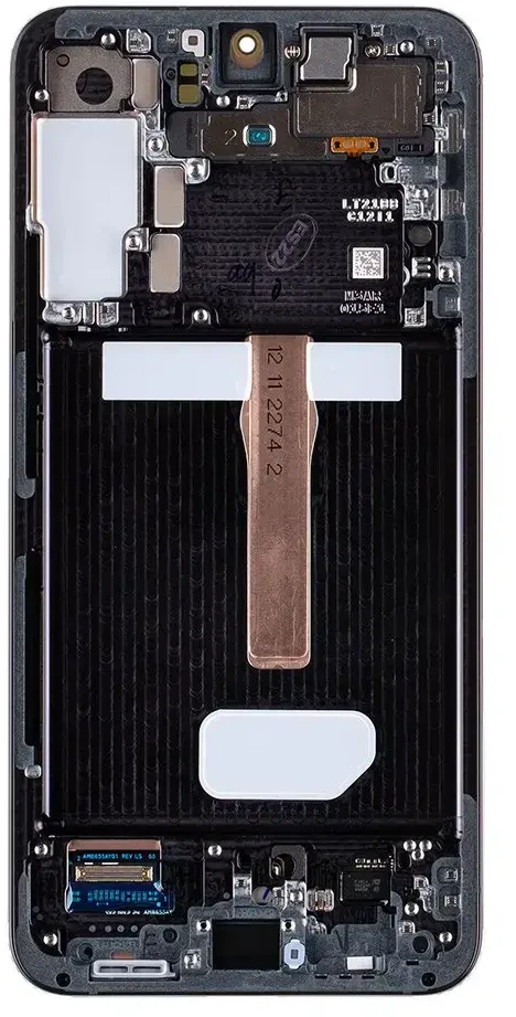 LCD ekranas + jutiklinis blokas + priekinis dangtelis Samsung S906B Galaxy S22+ Phantom Juodas (pakeitimų paketas)