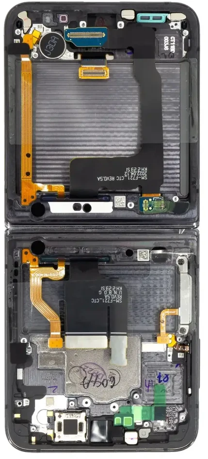 Dėklas LCD ekranas + jutiklinis blokas + priekinis dangtelis Samsung F721 Galaxy Z Flip 4 5G Graphite (aptarnavimo rinkinys)