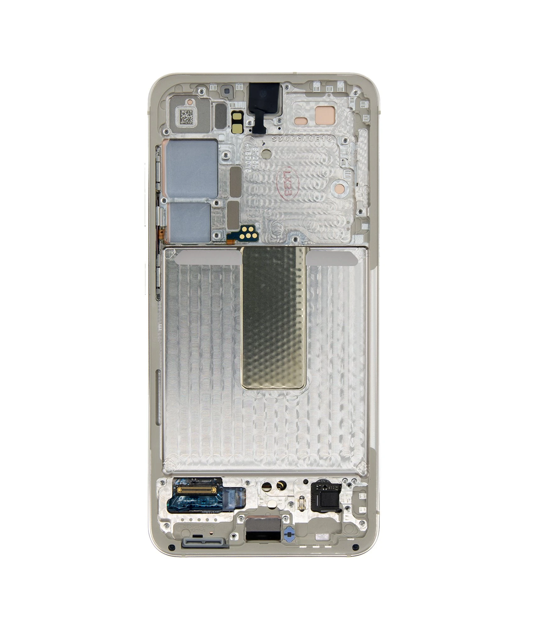 Dėklas Skystųjų kristalų ekranas + jutiklinis blokas + priekinis dangtelis Samsung S911 Galaxy S23 kreminis (pakeitimų paketas)
