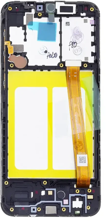 „Samsung A202 Galaxy A20e“ skystųjų kristalų ekranas + juoda „Dotyk“ (pakeitimų paketas)