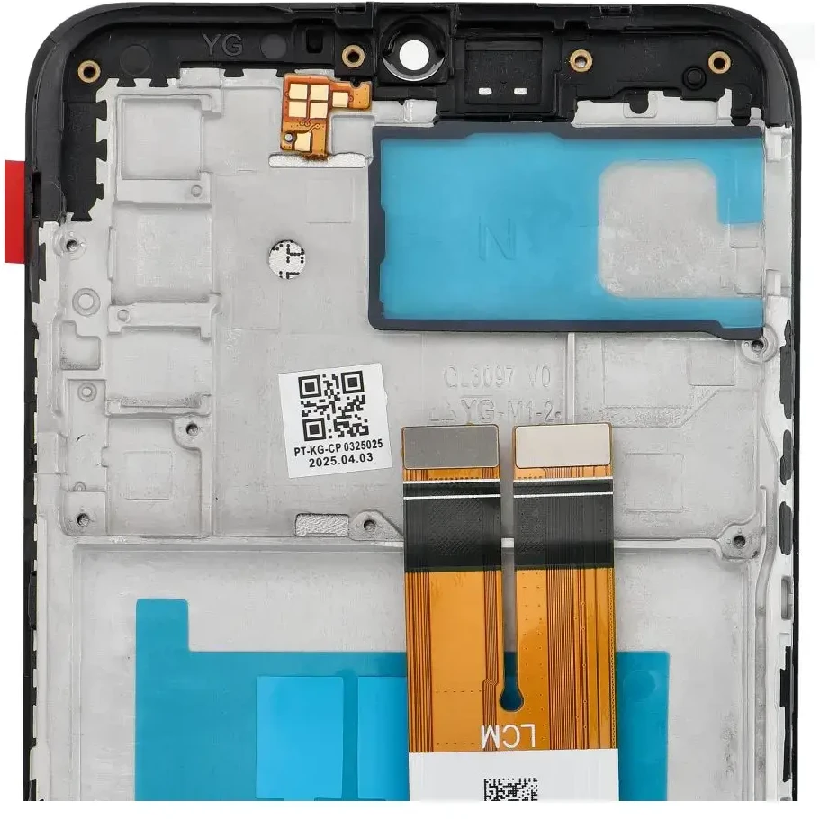 LCD ekranas, skirtas SAMSUNG A02S OEM su rėmeliu (164 mm)