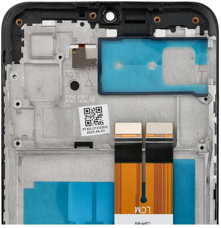 LCD ekranas, skirtas SAMSUNG A03 A035G OEM su rėmeliu (164 mm)