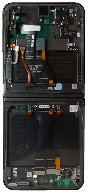 LCD ekranas + lietimui jautrus skydelis + priekinis dangtelis Samsung F731 Galaxy Z Flip 5 5G pilkas (pakeitimo paketas)