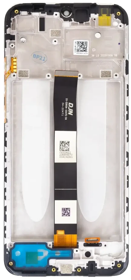 LCD Ekranas + Touch Unit + priekinis dangtelis skirtas Xiaomi Redmi 9A/9C/9AT Juodas (Service Pack)