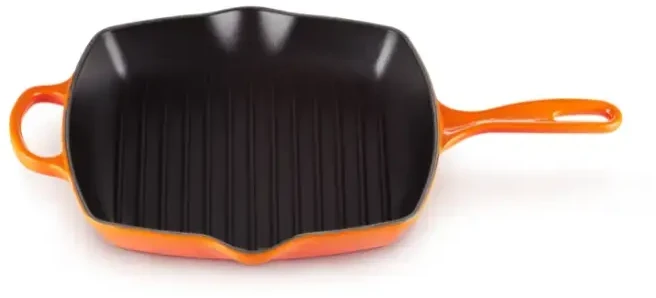 Virtuvės Indai - Le Creuset Signature Kvadratinė Grilio Keptuvė 26cm Indukcinė Indaplovėje Saugoma Raudona