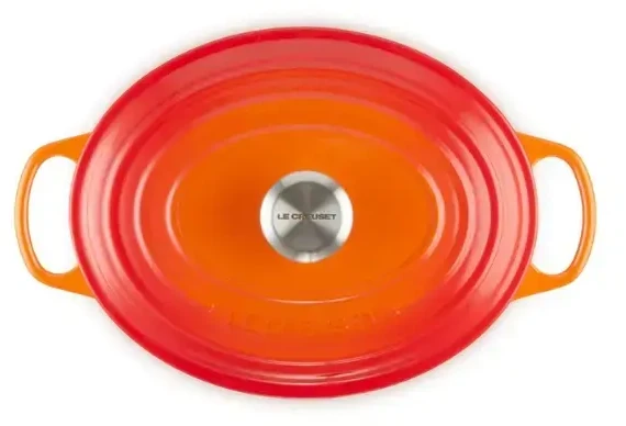 Le Creuset skrudintuvas Signature ovalus 27 cm orkaitėje raudonas