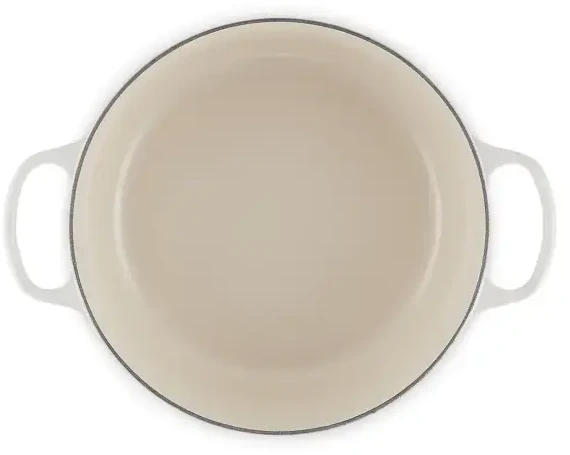 Le Creuset ketaus puodas apvalus Ø34cm / 12L kreminės spalvos