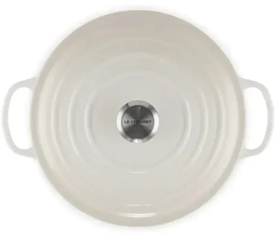 Le Creuset ketaus puodas apvalus Ø34cm / 12L kreminės spalvos