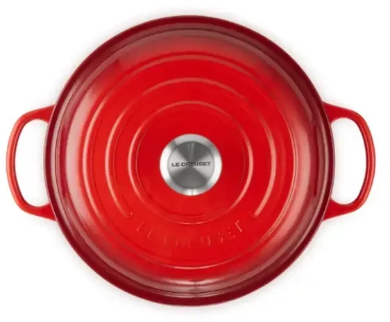 Virtuvinė Indų Rinkinys - Le Creuset Signature Ketaus Seklioji Keptuvė 350x375x110mm Vyšninė Raudona