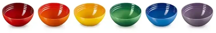 „Le Creuset“ 6 skirtingų spalvų keraminių dubenėlių rinkinys, po 330 ml