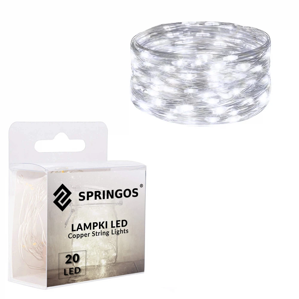 LED lemputės su baterijomis Springos CL0027, 1,9 m