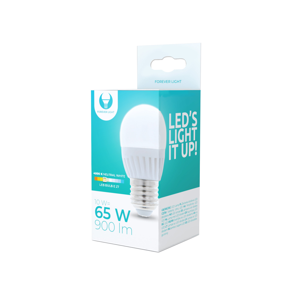 TelForceone LED lemputė E27 G45 10W 230V 4500K 900lm keramikinė Forever Light