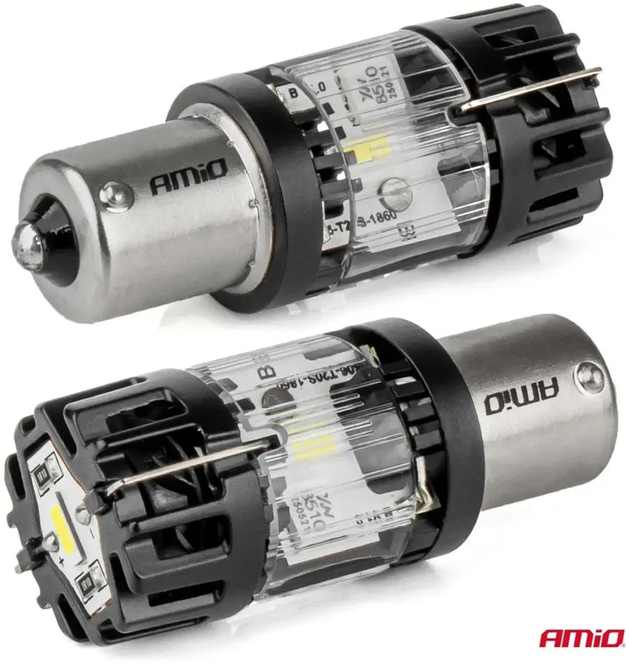 LED lemputė „lumitec ba15s p21w“ 12v, „full canbus“, balta, 1 vnt. amio-04688
