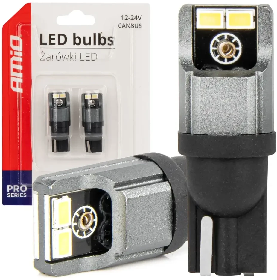 LED lemputės Canbus 3020 4SMD T10 W5W W10W 12V 24V amio-03717