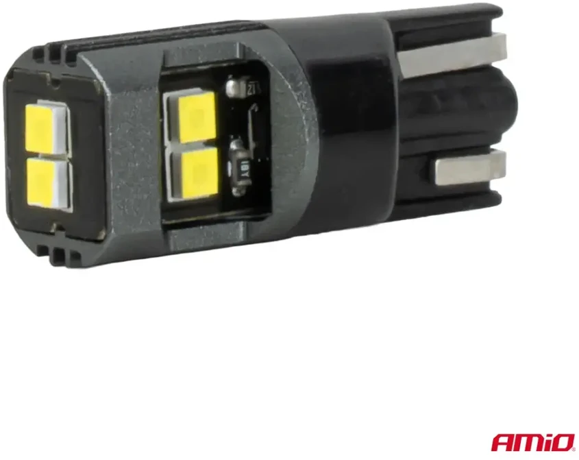 LED lemputės canbus W5W T10 2020 6SMD balta 12V 24V amio-05010