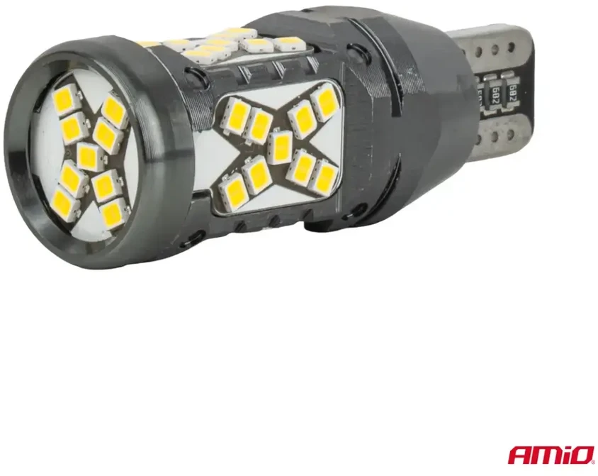 LED lemputės canbus W16W T15 2016 45SMD balta 12V 24V AMIO-04992