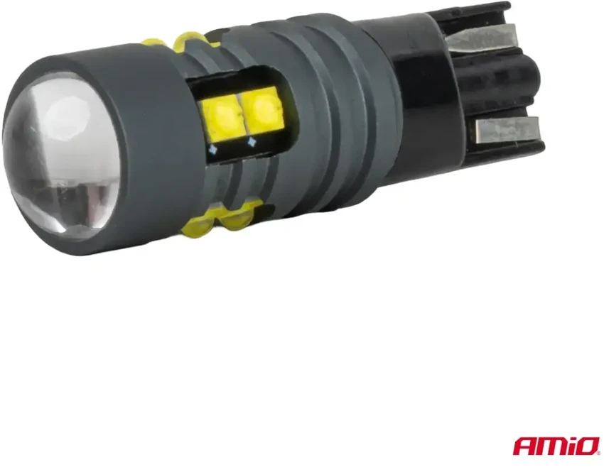 LED lemputės standard W5W T10 2525 10SMD balta 12V 24V amio-04993