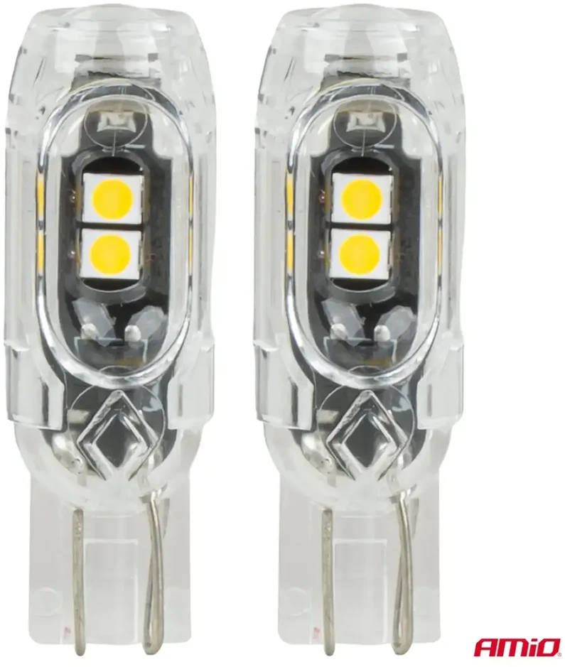 LED lemputės standard W5W T10 2835 5SMD balta 12V AMIO-04995