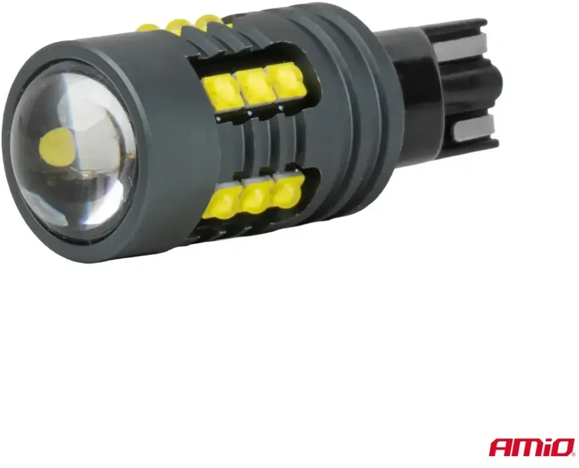 LED lemputės standard W16W T15 2525 18SMD balta 12V 24V amio-04994