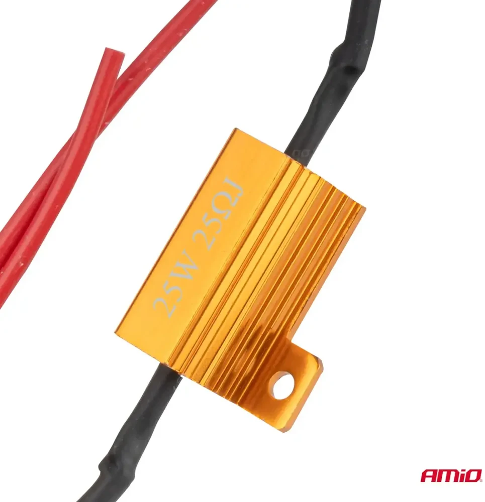 Canbus rezistorius LED lemputėms 25ohm 25w amio-04093