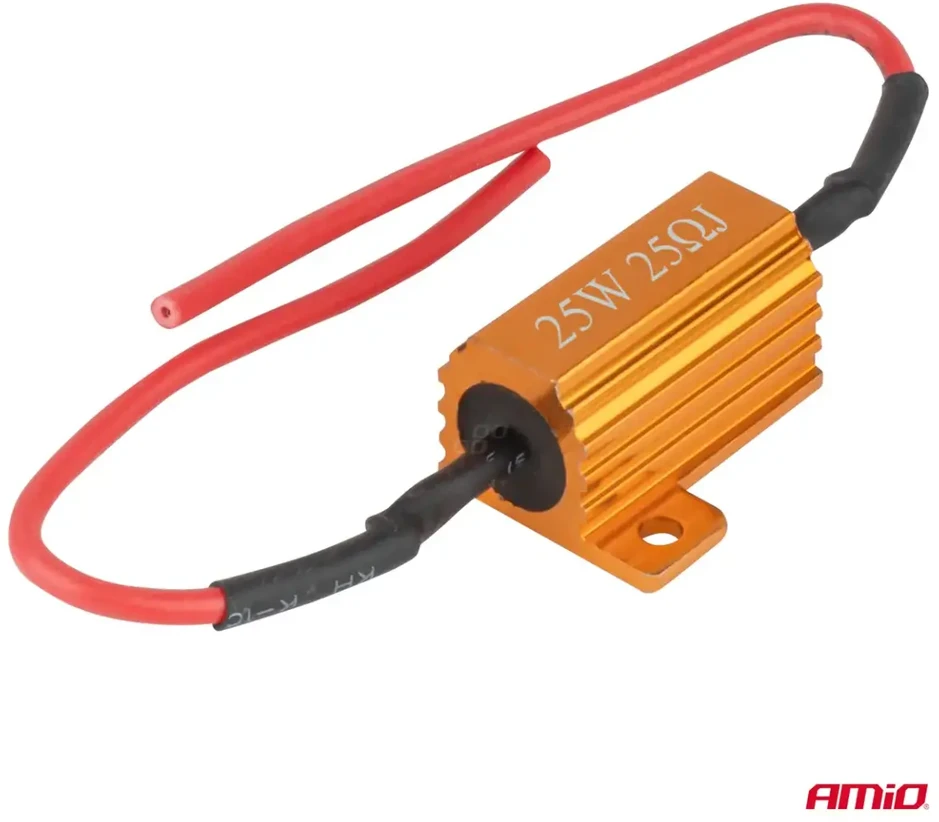 Canbus rezistorius LED lemputėms 25ohm 25w amio-04093
