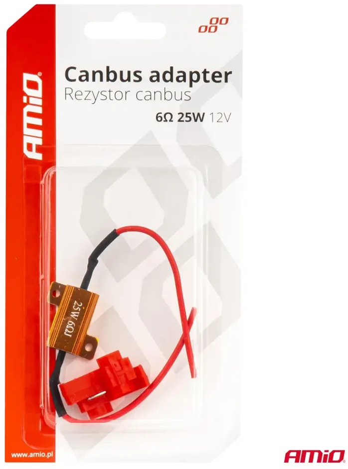 Canbus rezistorius LED lemputėms 6ohm 25w amio-04092