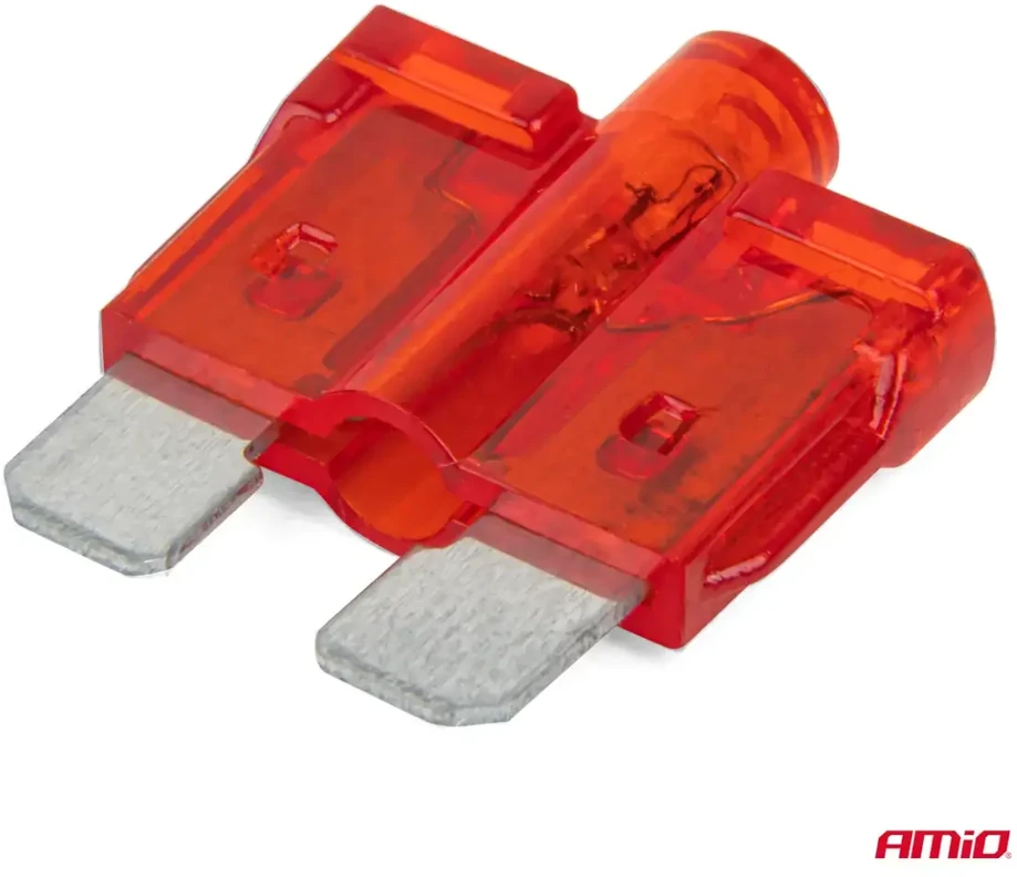 Standartiniai automobilio saugikliai su LED diodu, 10 vnt. amio-04341
