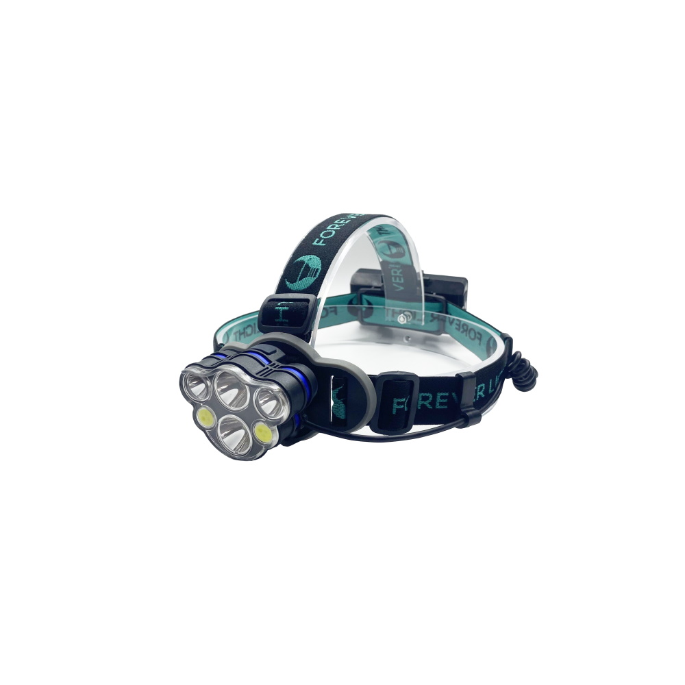 LED galvos šviestuvas Ultra T6 2x 10W + XP-E 2x 3W 500lm 2x 18650 1200mAh Li-Ion Forever Light