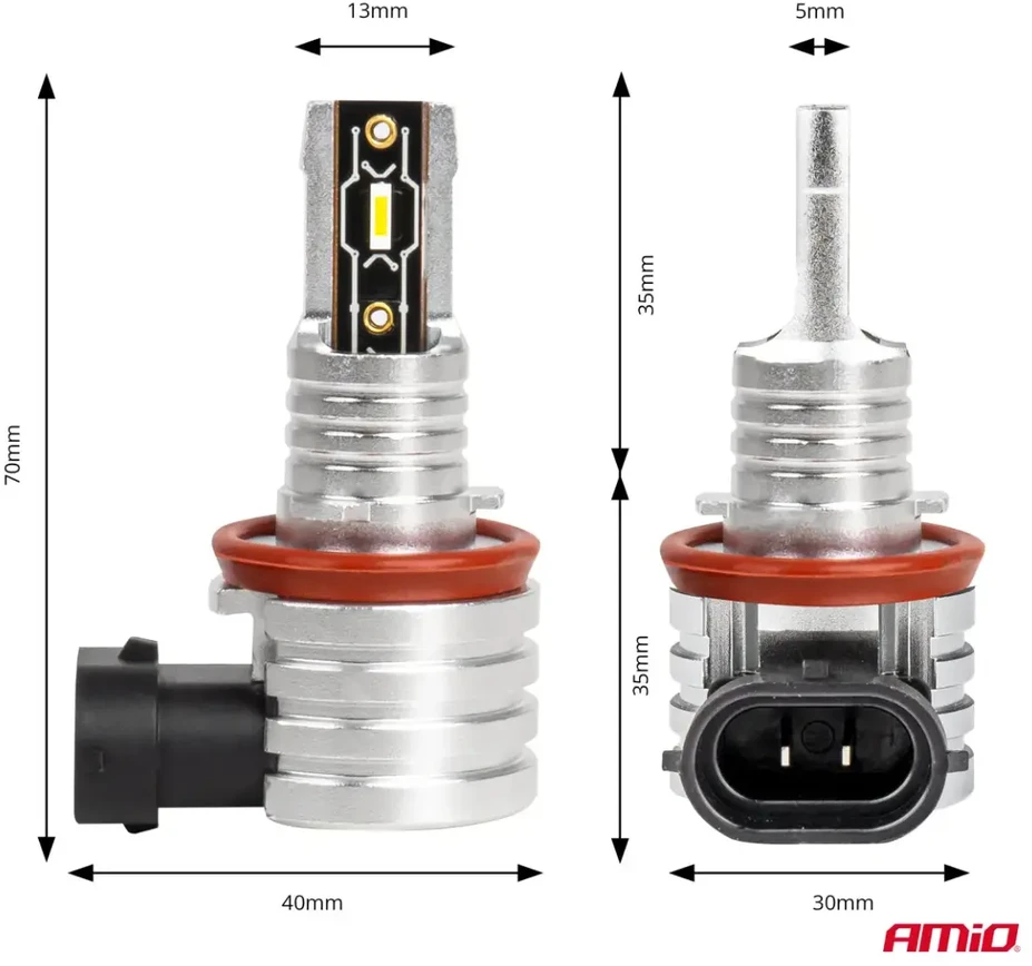 LED žibintų lemputės H-mini Series H8/H9/H11/H16 AMiO-03333