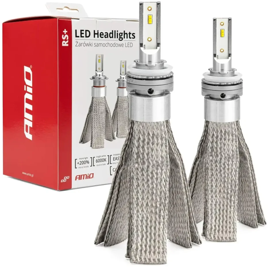 LED žibintų lemputės RS+ Series H8/H9/H11 50W AMIO-01086