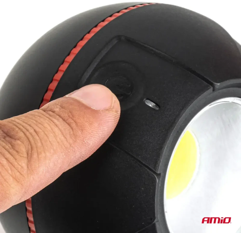 Lampa inspekcyjna kulista odpinana led 4w cob 2200 mah amio-04939