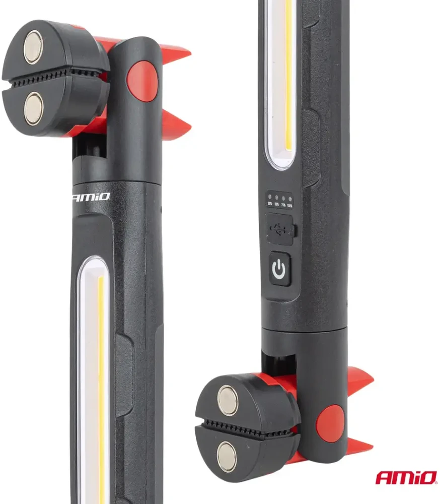 LED apžiūros lempa su magnetu ir spaustuku 4000 mAh amio-05024