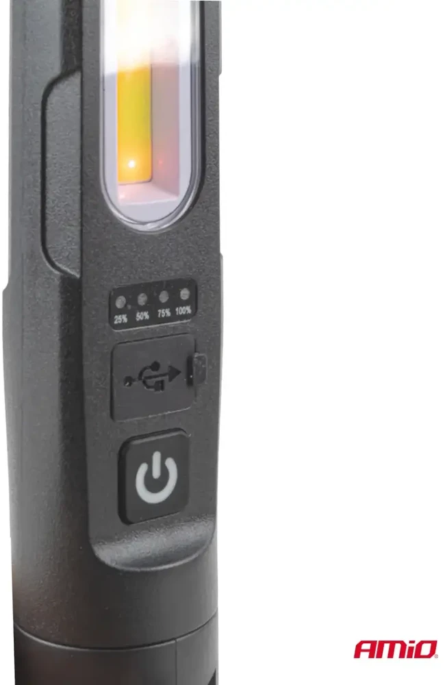 LED apžiūros lempa su magnetu ir spaustuku 4000 mAh amio-05024