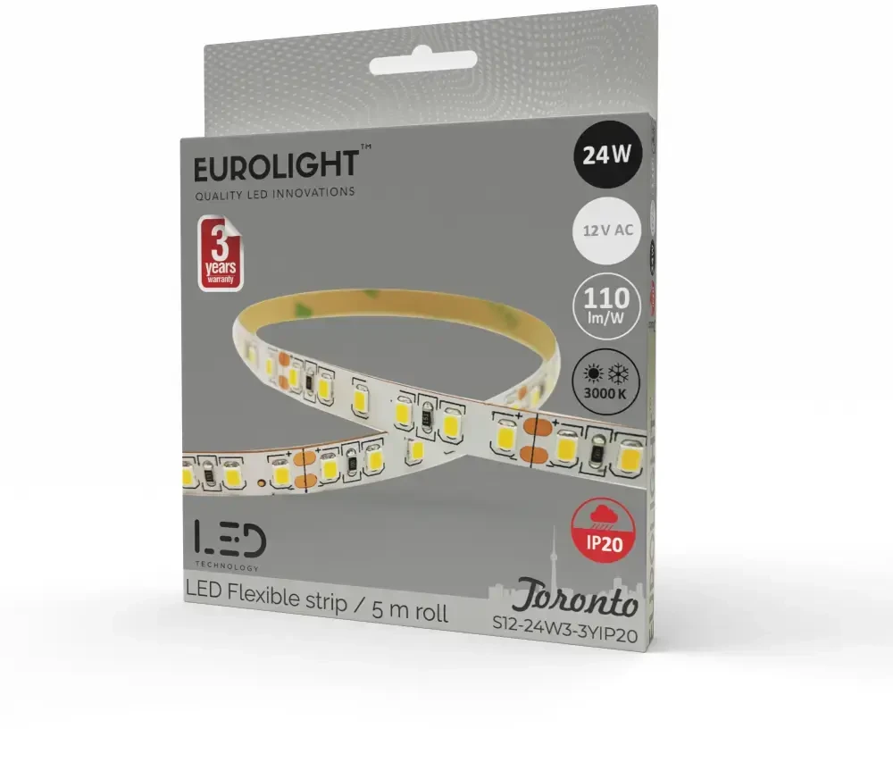 Epistar 2835 24W 3000K IP20 120LED/m 2640lm/m CRI80 2oz 5m Eurolight