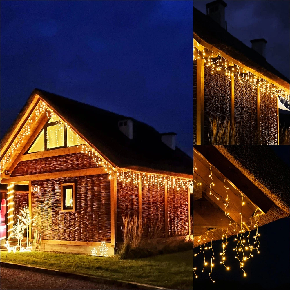 Springos Kalėdinės LED užuolaidų šviesos 20 m