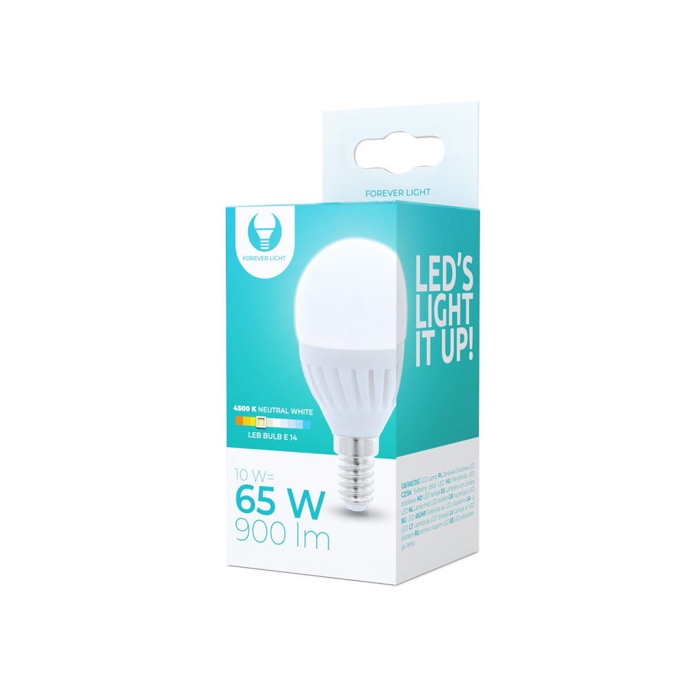 TelForceone LED lemputė E14 G45 10W 230V 4000K 900lm keramikinė Forever Light