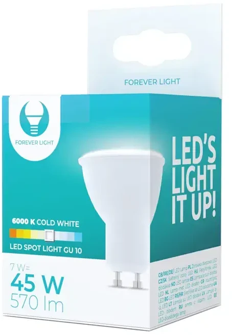 LED lemputė GU10 7W 230V 6000K 570lm Forever Light